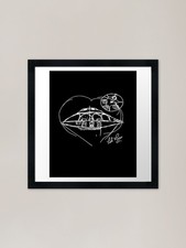 Listing image for Bob Lazar Uap Sketch Classic Mens T Framed Wall Art Poster Canvas Print Picture