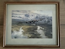 Listing image for Vintage Frame Aviation Art Print The Straggler Returns Robert Taylor War Bomber