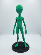 Listing image for Green Alien Figurine 24cm Tall + Ornate Skull Stand– Sci-Fi Collectible UkSeller