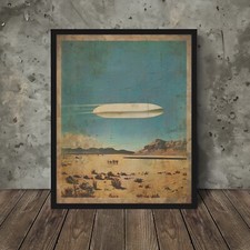 Listing image for Vintage TIC TAC UFO Desert Wall Art, Western UAP Poster, Alien Disclosure Decor
